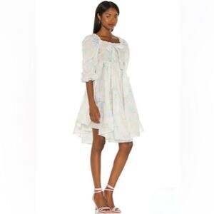 Selkie Shabby Chic Dress Sweetcorn Floral Watercolor Mini Dress Revolve Size‎ M